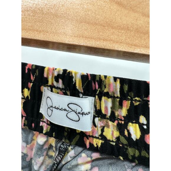 Jessica Simpson Pants Women XS NWT Black Multi Floral Print 100% Viscose Casual - Picture 5 of 8